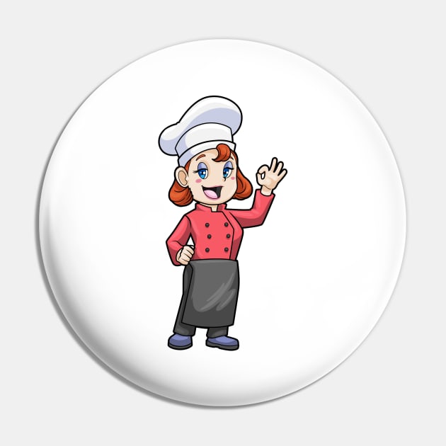 Chef with Cooking apron Pin by Markus Schnabel