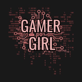 GAMER GIRL Pink cyber circuit T-Shirt