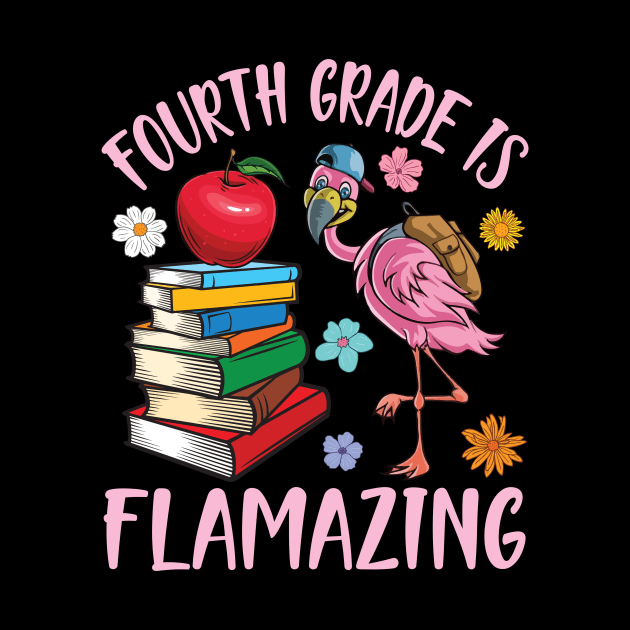 Flamingo Student Happy Back School Fourth Grade Is Flamazing by joandraelliot