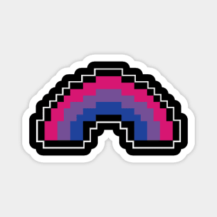 Pixel Rainbow Design in Bisexual Pride Flag Colors Magnet