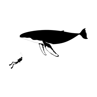 whale and diver meet together T-Shirt