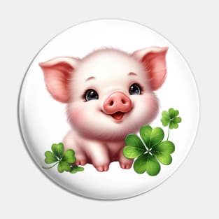 Clover Pig St Patricks Day Pin