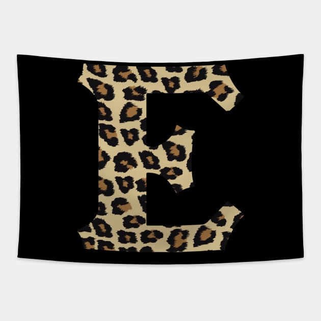 Letter E Leopard Cheetah Monogram Initial Tapestry by squeakyricardo