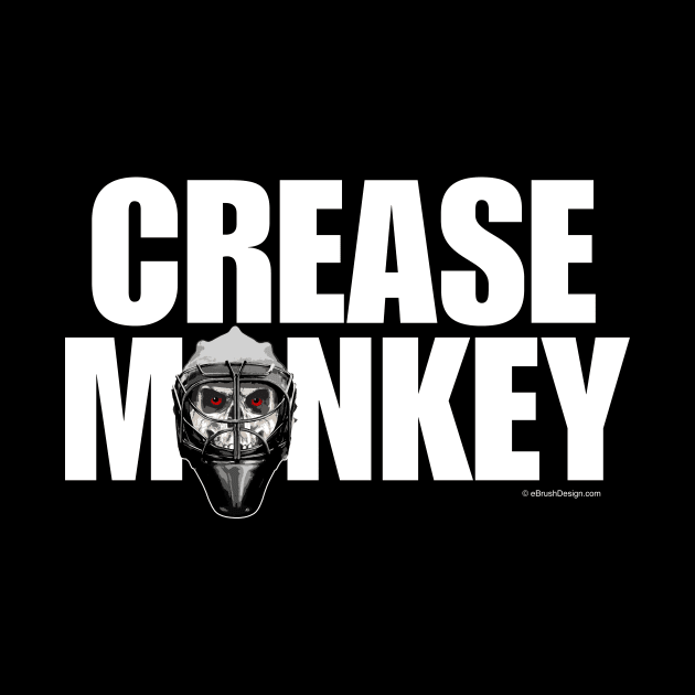 Crease Monkey - funny ice hockey goalie by eBrushDesign