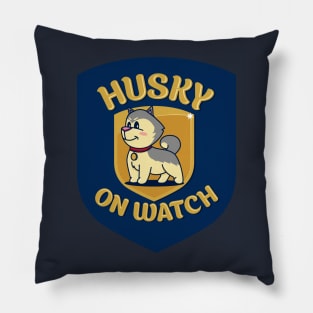 Husky on Watch Pillow