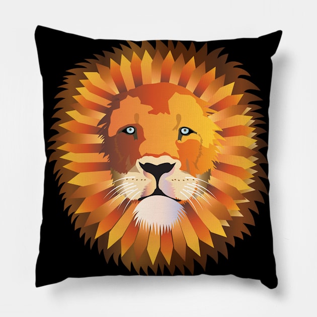 Lion head Pillow by mypointink