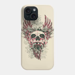 Vintage Zombie Skull with Wings Phone Case