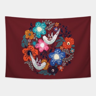 Floral Circle Tapestry