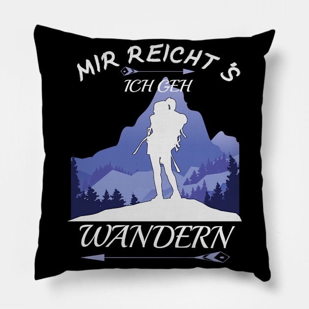 Hiking Mountains Climber Hiker Gift Pillow by RRDESIGN