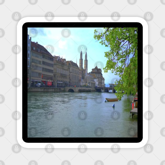 😁Switzerland River Lake Front Photography😁 Magnet by Aventi