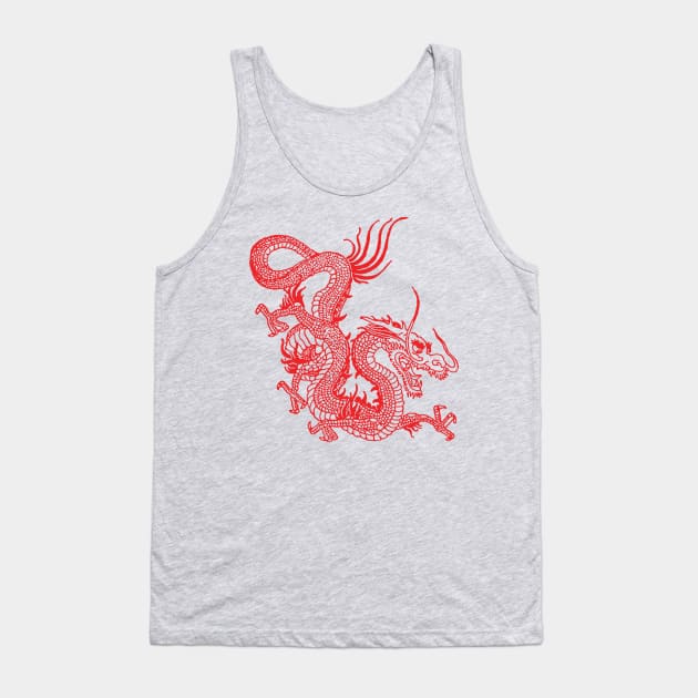 Tøj Ren og skær skade Red Chinese Dragon - Chinese Dragon - Tank Top | TeePublic