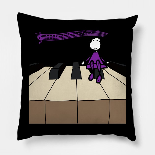 Piano life girl Pillow by Guastevi