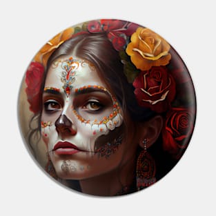 Day of the dead V1 - Women Oil paint Pin