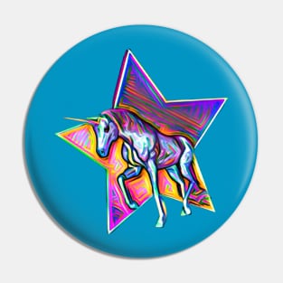 Abstract Unicorn Art Pin