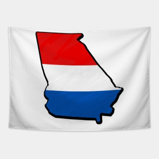 Red, White, and Blue Georgia Outline Tapestry