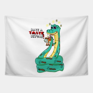 Have a Taste - Silly Funny Snake Frog Nature Cartoon Tapestry