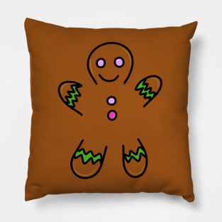 Cute Gingerbread Man Cartoon Doodle, made by EndlessEmporium Pillow