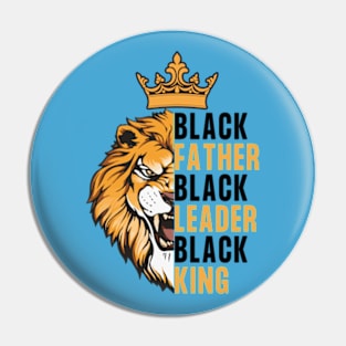 Black Father, Black Leader, Black King, Lion Pin