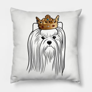 Biewer Terrier Dog King Queen Wearing Crown Pillow