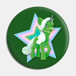 Super Star Green Unicorn Pin