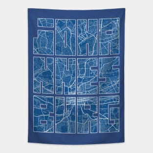 Johannesburg, South Africa City Map Typography - Blueprint Tapestry