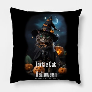 Tortie cat Halloween Pillow