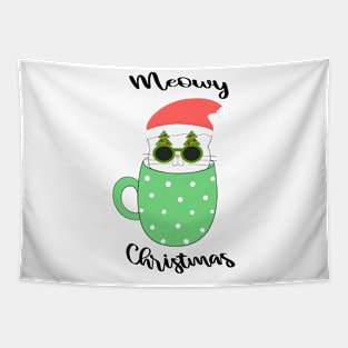 Cat christmas Meowy christmas Tapestry