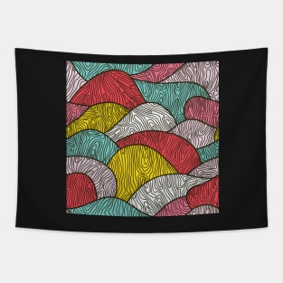 Zen Doodle Waves Tapestry