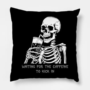 Funny Skeleton Goth Men Women Funny Halloween Coffee Pillow