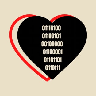 Heart of binary numbers "I love you" T-Shirt