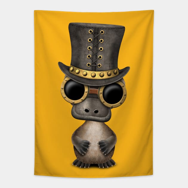 Steampunk Baby Platypus Tapestry by jeffbartels