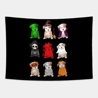 Pitbulls Halloween Funny Pitbulls Costume Tapestry