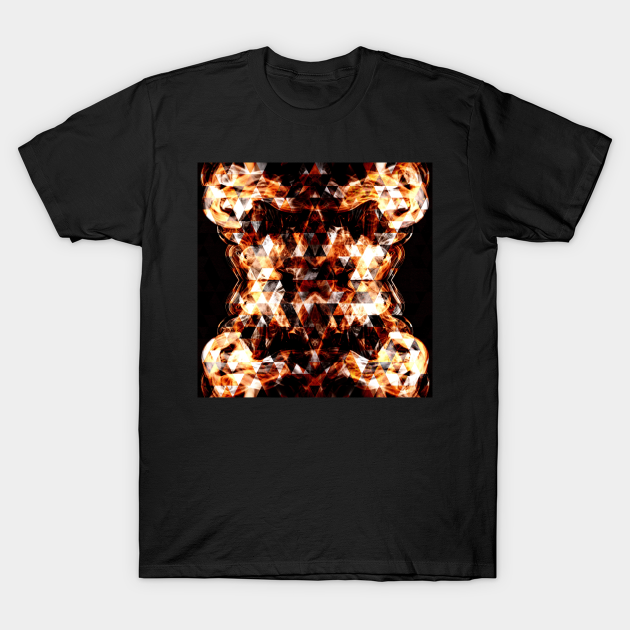 Discover Electrifying orange sparkly triangle fire flames - Abstract - T-Shirt