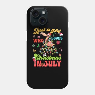 Just A Girl Who Loves Christmas In July Flamingo Phone Case