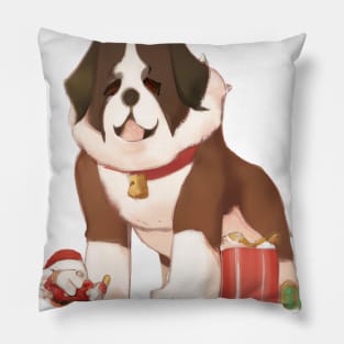 Cute St. Bernard Drawing Pillow