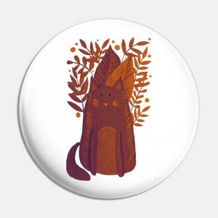 Cat and foliage - autumn palette Pin