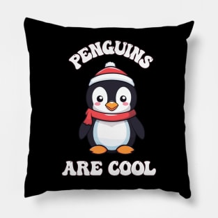 Cute Christmas Penguin - Penguins are Cool Pillow