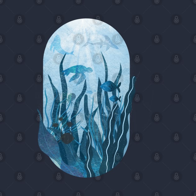 Underwater sea life ocean life water creatures by Arch4Design