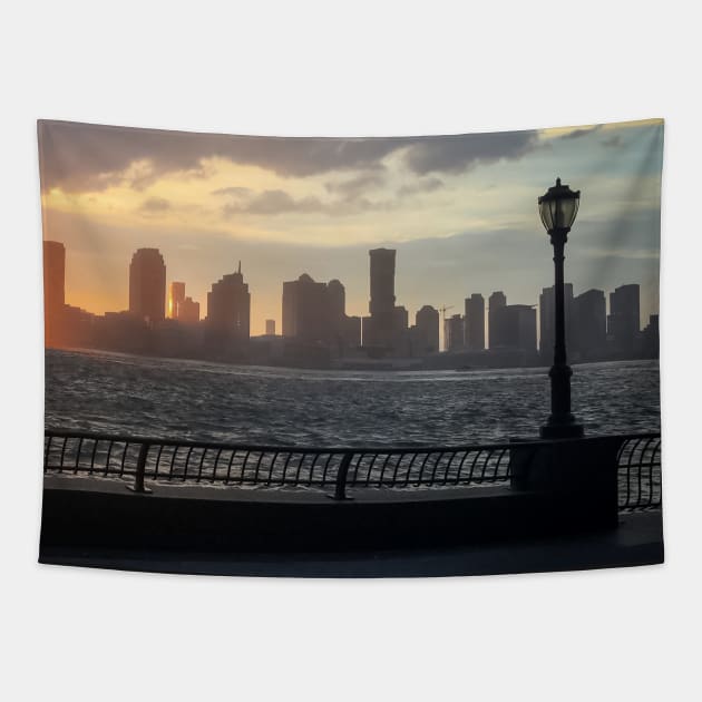 Sunset, Battery Park, Manhattan, NYC Tapestry by eleonoraingrid