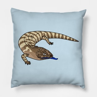 Blue tongue lizard reptile cartoon Pillow