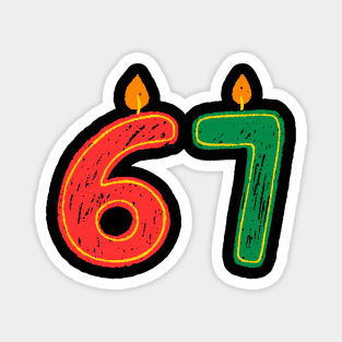 New Year's Eve 67 Candles Magnet