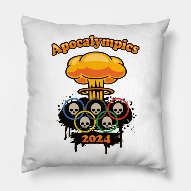 Apocalympics 2024 Pillow by WhateverWear