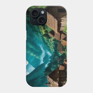 Lovely Little Village in a Green Valley Phone Case