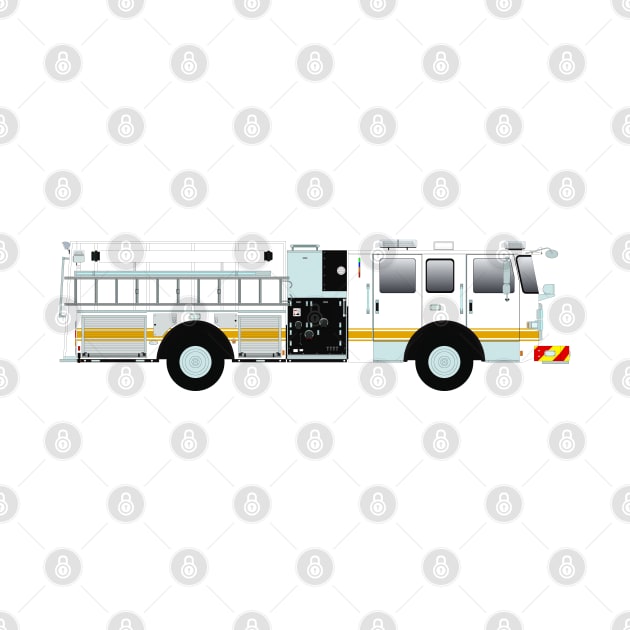 White Fire Engine (with Yellow stripe) by BassFishin