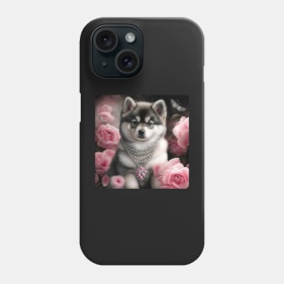 Pomsky With Roses Phone Case