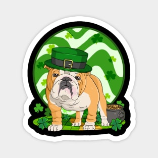 English Bulldog Dog St Patricks Day Irish Leprechaun Magnet