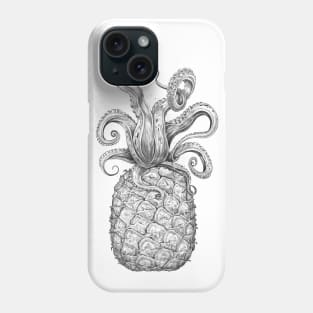 Octopus Pineapple black & white Phone Case