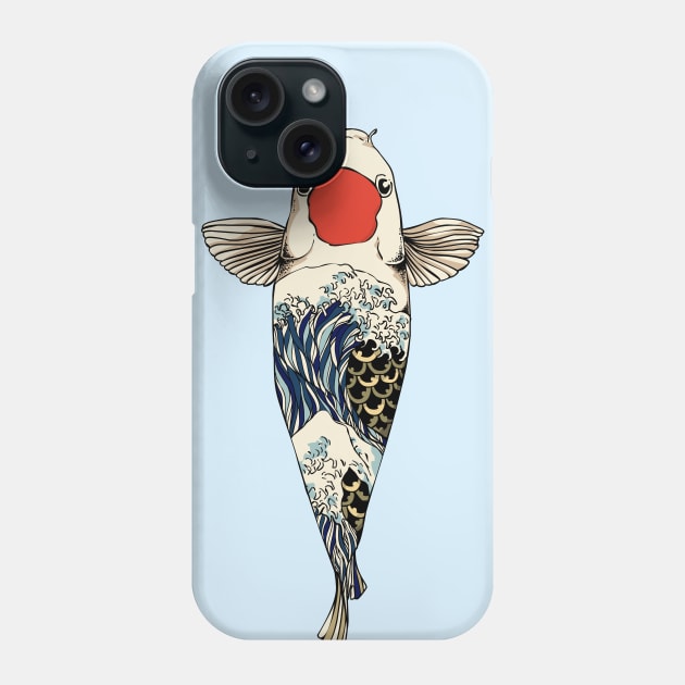 The Great Wave Of Koi Phone Case by huebucket