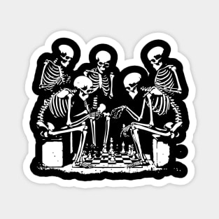 skeletons play chess Magnet