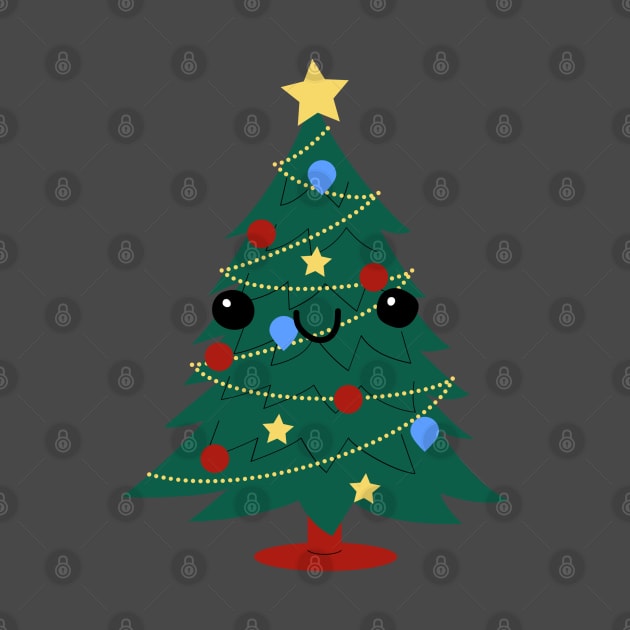 Cutey Face Decorated Christmas Tree by Bearious